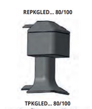 TPKGLEDBC 80/3 Заглушка (6 шт) для плинтуса PROSKIRTING GILED H= 80 мм, ПВХ блестящий, цвет хром